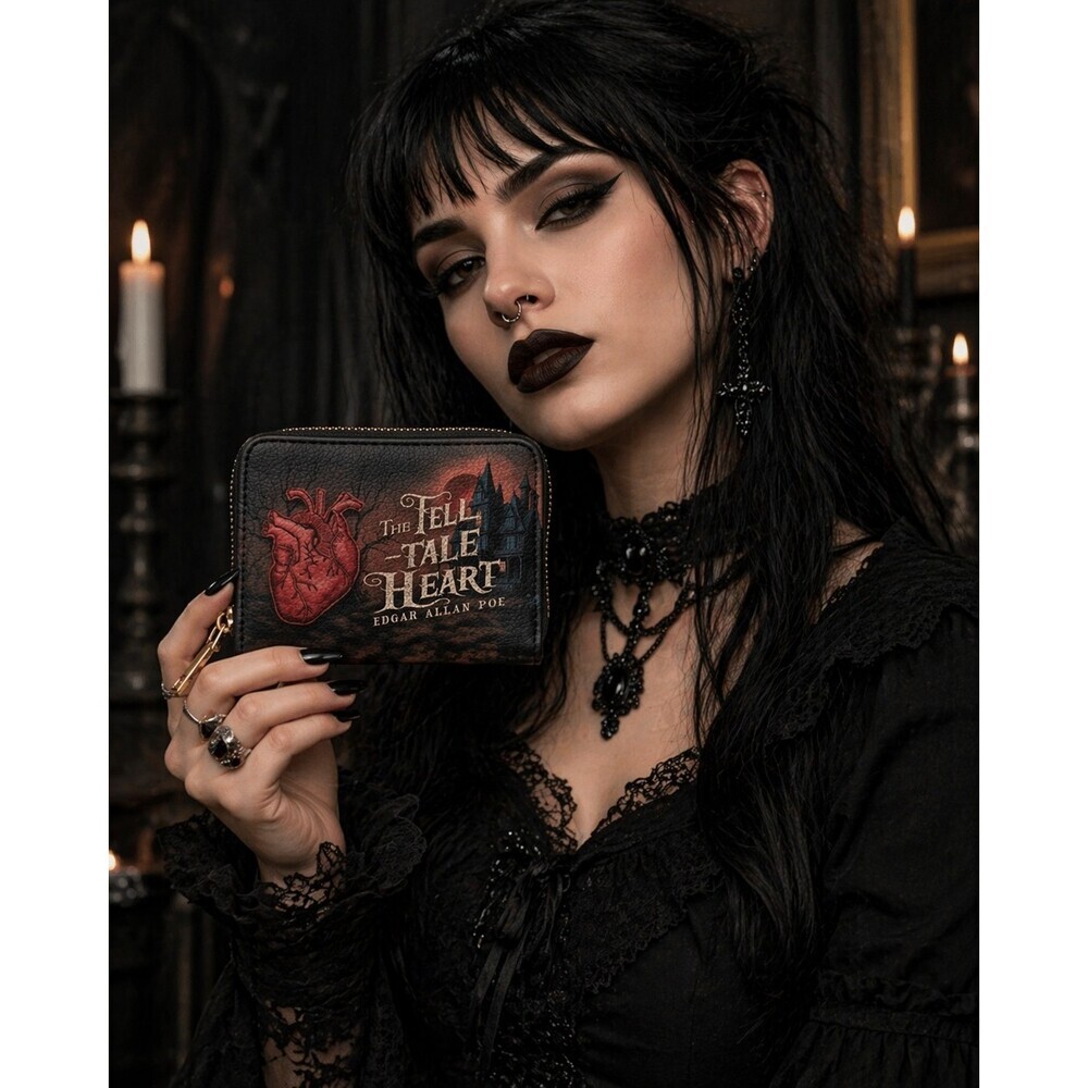 Edgar‎ Allan Poe The Tell Tale Heart Mini Wallet Horror Goth Halloween New NWT